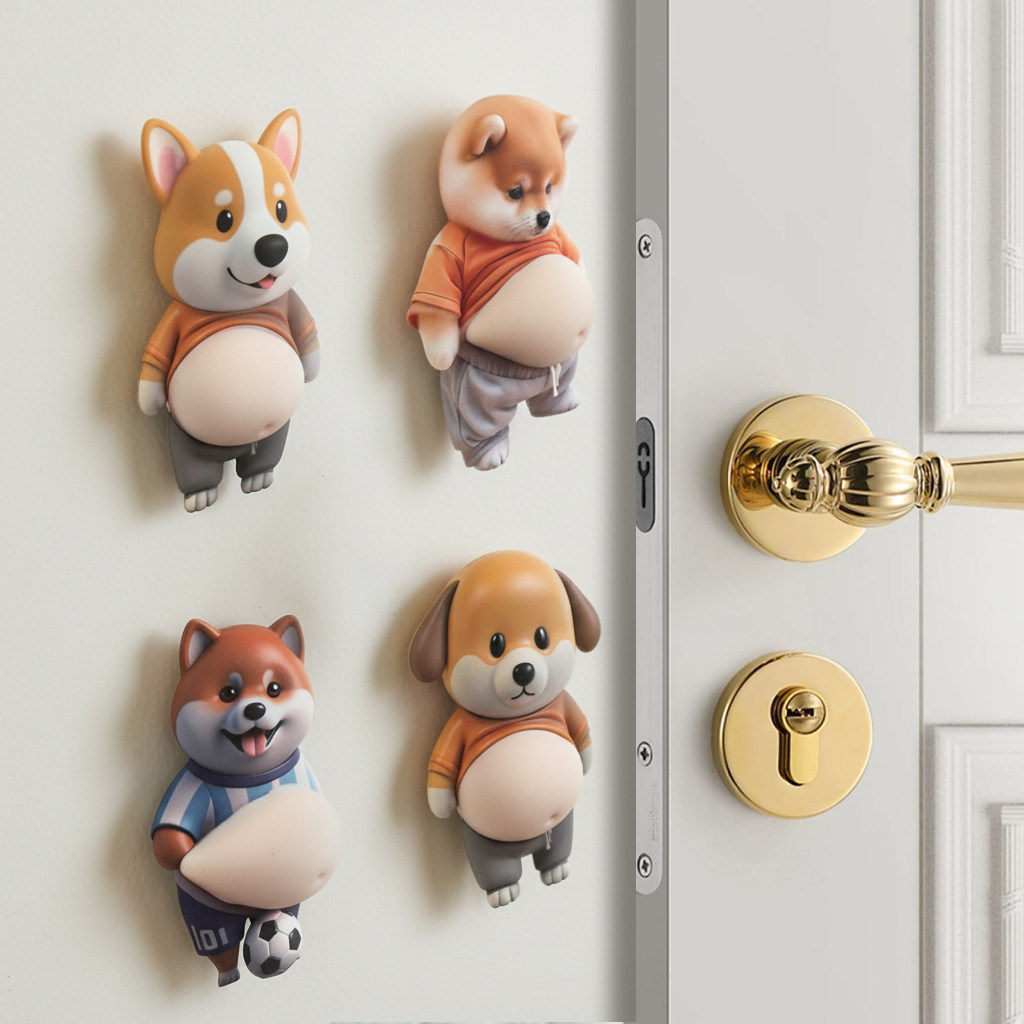 可爱防撞贴门把手防碰撞垫柜门后防撞条静音柴犬冰箱门贴门挡神器,淘宝优惠券,粉丝福利购,淘宝优惠卷