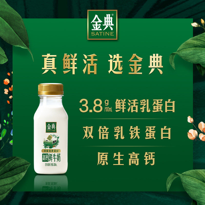伊利金典鲜牛奶208ml*7+A2鲜牛奶260ml*3营养早餐低温奶