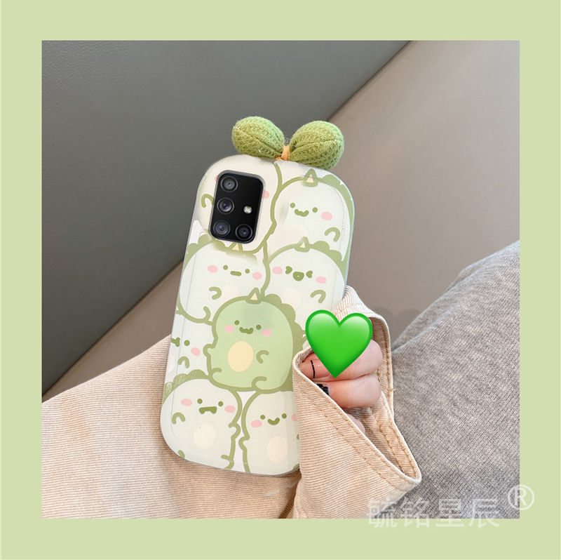 新款透明可爱绿色恐龙适用三星A71手机壳A70蝴蝶结A53小众diy的A52情侣A51硅胶A8s全包高级感C9Pro卡通F52女 - 图2