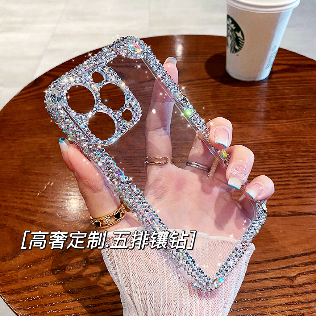 奢华闪钻13适用苹果15promax手机壳iPhone12镶水钻套高档11女xr新款xs全包防摔7/8plus14ProMax透明软壳网红