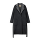 偶得·撞色双面呢流线型大衣 羊绒羊毛混纺 平驳领长款系带