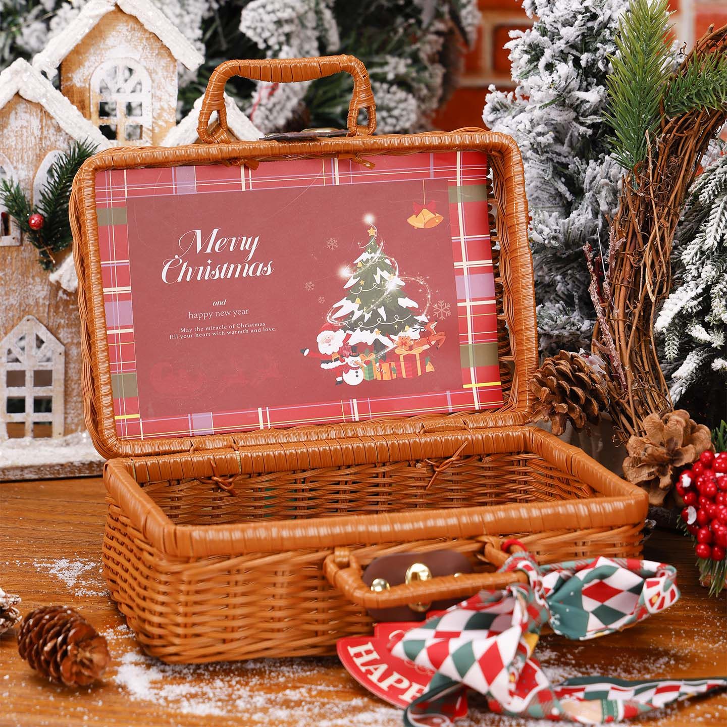 圣诞节礼盒空盒子圣诞礼物盒高级圣诞礼品包装盒平安夜苹果手提盒,淘宝优惠券,粉丝福利购,淘宝优惠卷