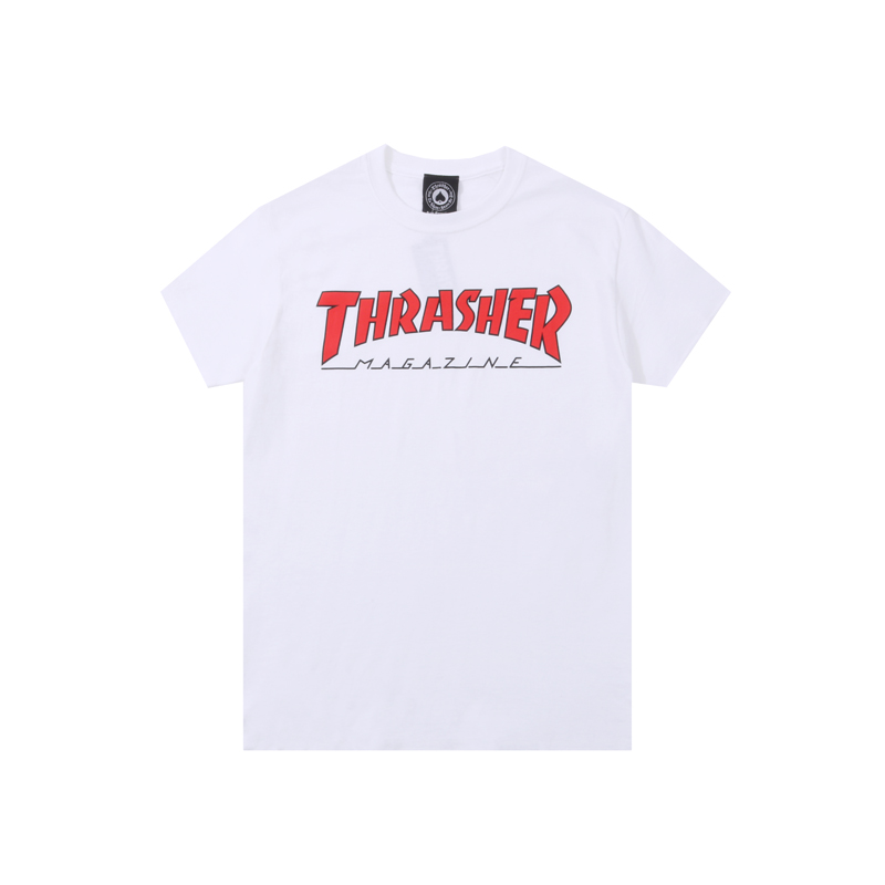 【THRASHER官方】OUTLINED 经典logo印花浅紫短袖T恤男女休闲TEE - 图2