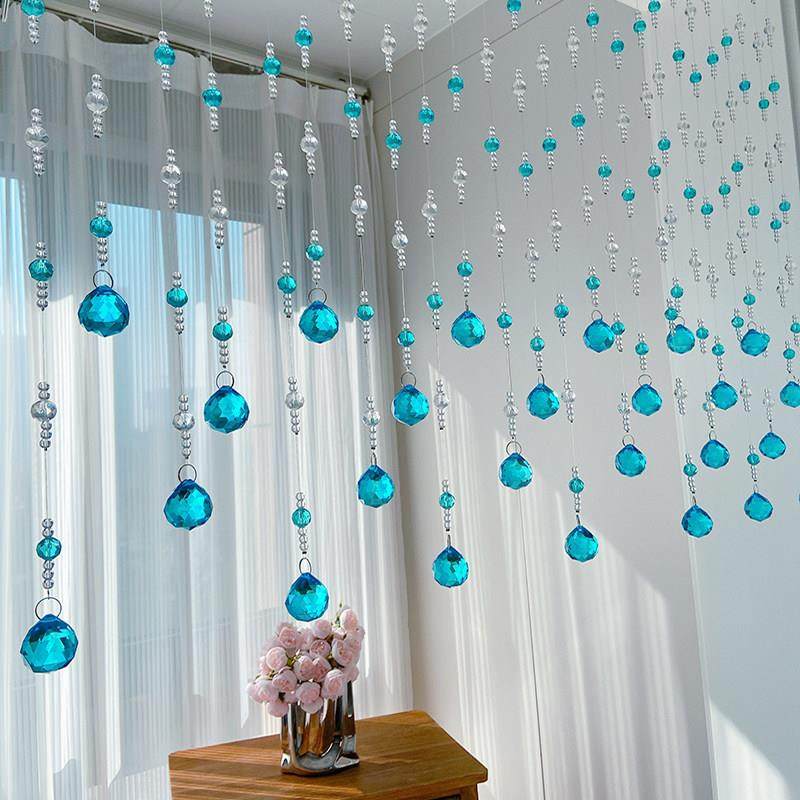 新款水晶珠帘轻奢客厅餐厅玄关阳台隔断帘卧室门帘子鞋柜屏风吊饰,淘宝优惠券,粉丝福利购,淘宝优惠卷