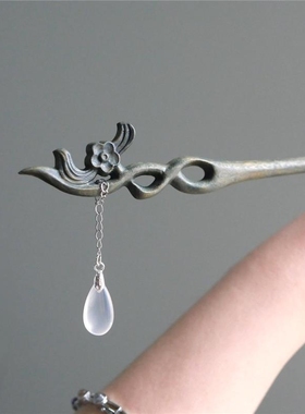 简约古风流苏盘发发簪女