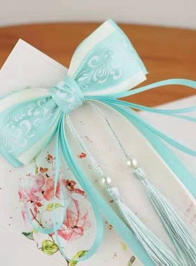 复古风大蝴蝶结流苏飘带