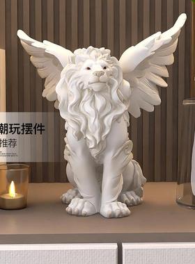 北欧狮子工艺品摆件轻奢玄关客厅电视柜酒柜样板房摆设桌面装饰品