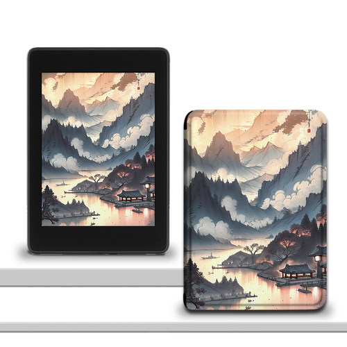 imobile山水画中国风男保护套电子书适用kindle/scribe/paperwhite4亚马逊oasis3/2咪咕kpw5/voyage阅读器壳 - 图1