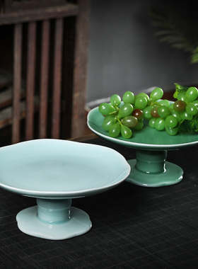 青瓷陶瓷摆件香炉佛具套装