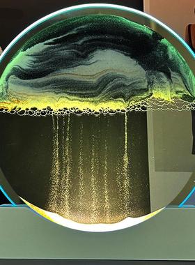 夜灯流沙画沙漏创意摆件办公室客厅电视柜轻奢家居装饰品生日礼物