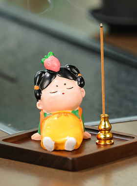 驭速治愈可爱唐仕女香插装饰摆件