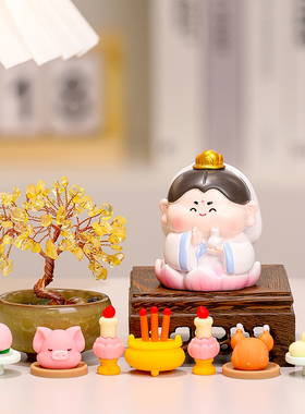 职场工位搭子办公室好运摆件如来