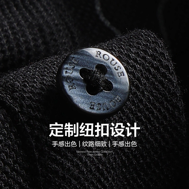 洛兹男装长袖纯棉2021秋季polo衫 rouse洛兹T恤