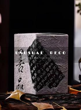 UNUSUAL 新中式现代竹藤编提篮盒茶壶核桃纸巾盒样板间书房摆件