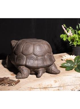 仿青石中国风禅意乌龟桌面装饰摆件花盆鱼缸假山盆底座摆件