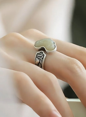 925银如意祥云新中式女开口戒指