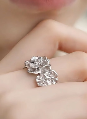925银栀子花新中式小众设计戒指