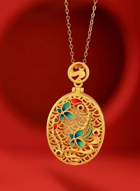 国潮s925银镀金珐琅和田玉香囊盒