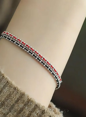 复古红绳新中式气质小细链送女友