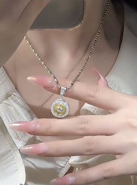 925银八宝罗盘莫桑钻可转动项坠