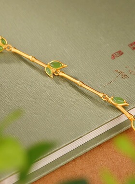 碧玉竹节国风女小众手链