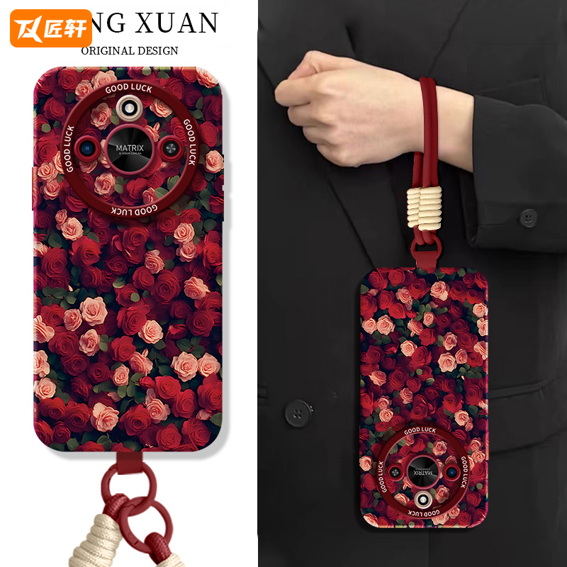 玫瑰花适用荣耀X50手机壳X60竞速版honorX50pro套x5o新款por叉专用x30i女honor新年款蛇年x20se软壳40gt