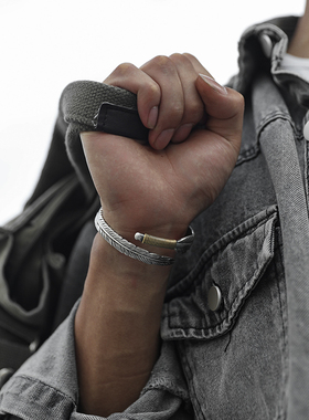 999足银手镯男镯子男士手环