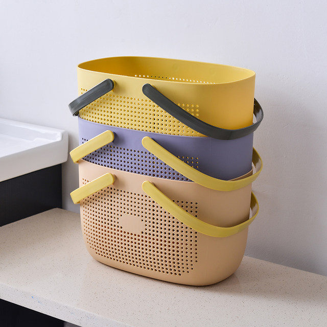Hand-held bath basket storage frame for students