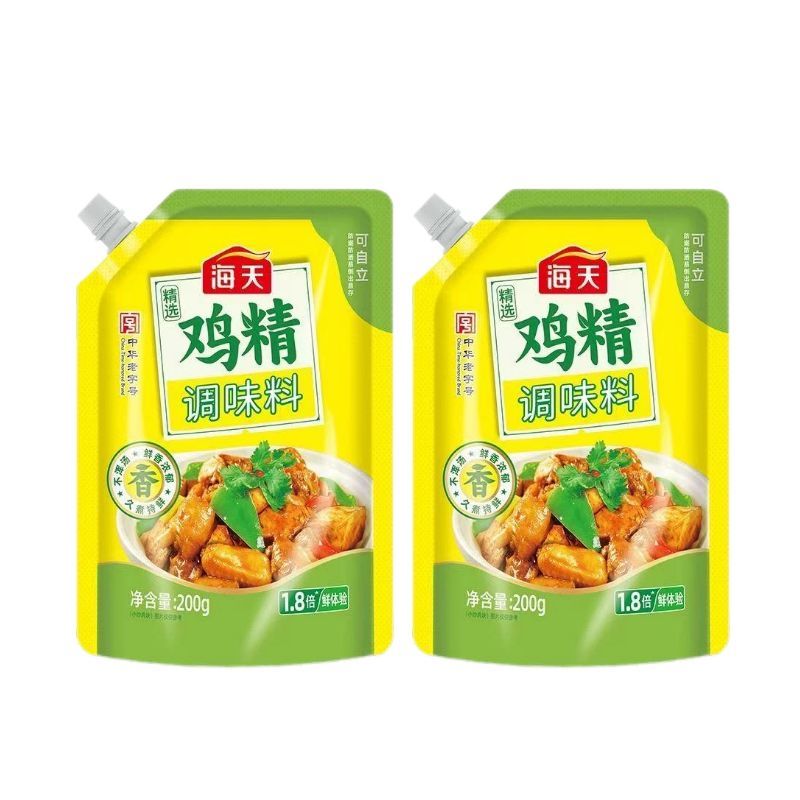 海天精选鸡精200g*2袋提鲜增味炒菜拌馅煮汤家用厨房调味品调料