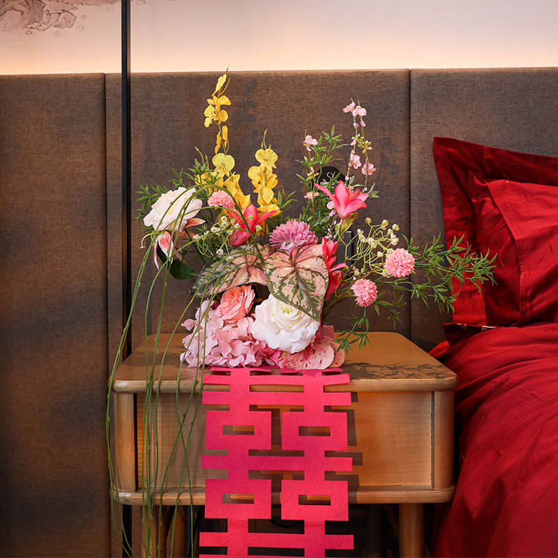 婚房布置仿真花桌面灯笼花艺装饰茶几床头桌花高级感婚礼用品,淘宝优惠券,粉丝福利购,淘宝优惠卷