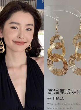 复古高级古着法式氛围流苏耳环