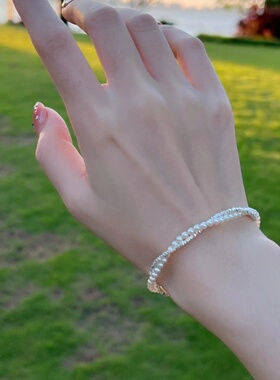 轻奢碎银子珍珠双层手链