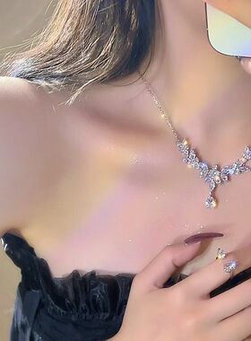 超仙水滴锆石项链女2025年新款