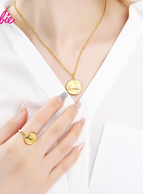 芭比银饰商场同款字母戒指送女友