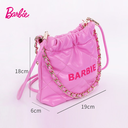 Barbie芭比官方正品小香风垃圾包包腋下包粉高级感单肩包女斜挎包 - 图1