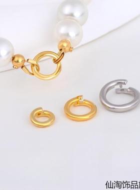 银圈吊坠万能扣手链扣头圆圈开口扣项链连接扣活卡扣挂件扣s925银