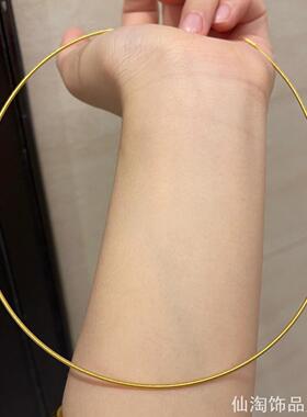 可穿吊坠基础款细款金色记忆钢丝