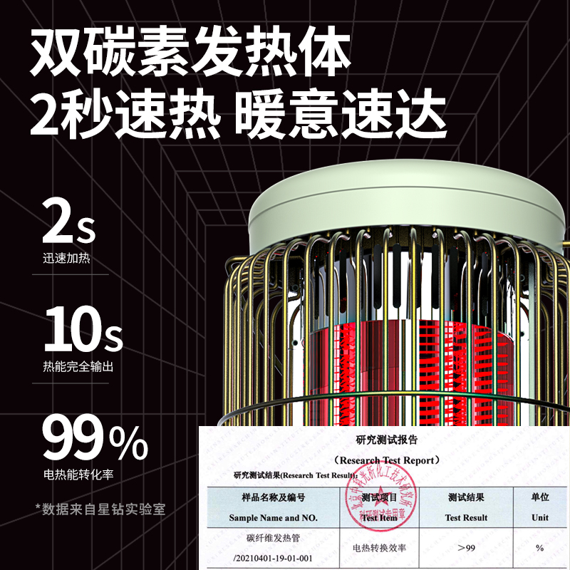 星钻鸟笼取暖器小太阳暖风机家用取暖器节能办公室省电暖气烤火炉 - 图0