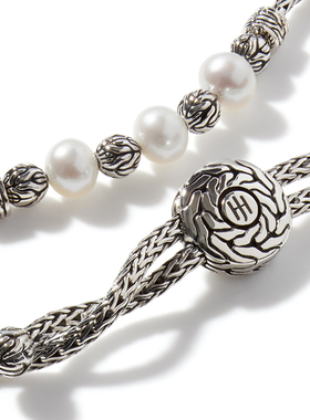 JH珍珠手链手工编织925银潮流