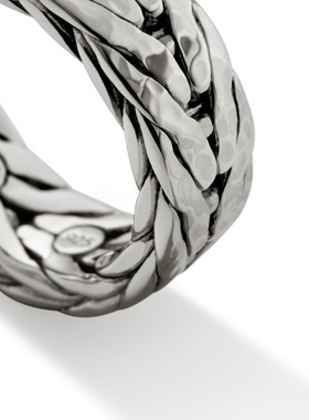 JH925银戒指锤纹工艺小众