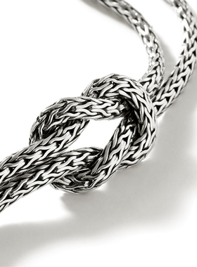 JH男925银手工编织爱情素链手链