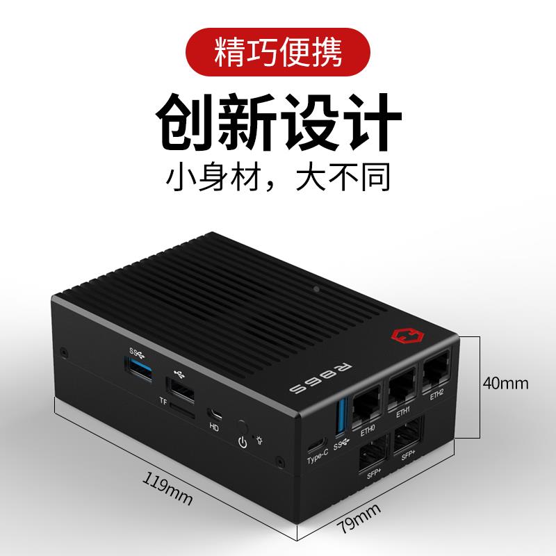 R86S迷你N6005小主机N5105万兆B U3 T1光纤口2.5G U1 U2 U4-图2