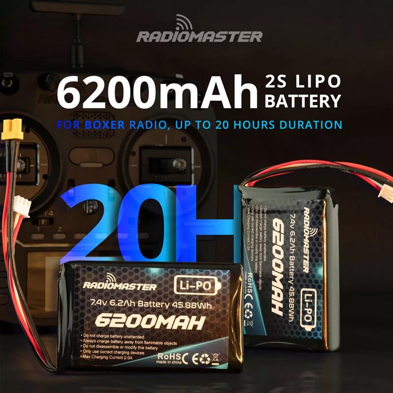 Radiomaster TX16S BOXER遥控器专用锂电池控电2S 6200mah长续航 - 图2