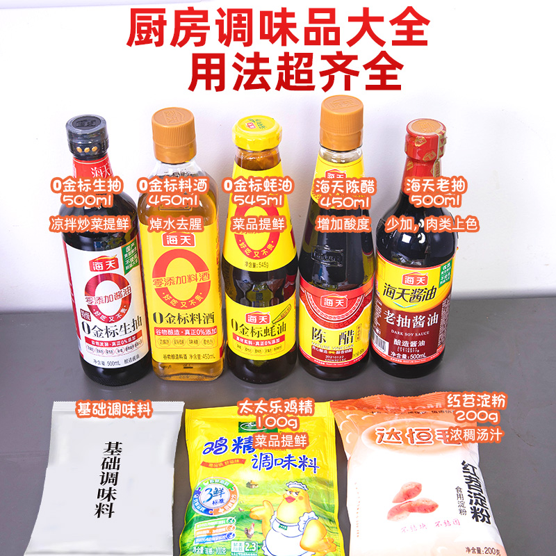 海天调料组合套装酱油醋调料组合小瓶宿舍厨房调味料油盐酱醋炒菜