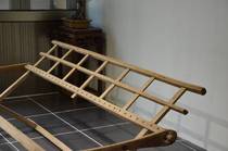 The furniture ancient and old objects line military bed