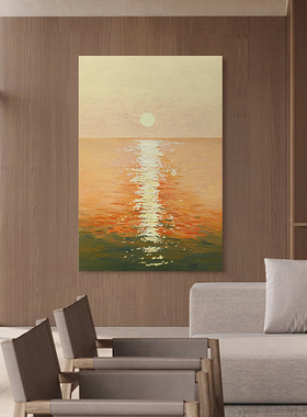 手绘奶油风简约现代客厅玄关挂画