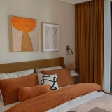 Morandi Color Декоративная живопись | Северная гостиная оранжевая масляная живопись.