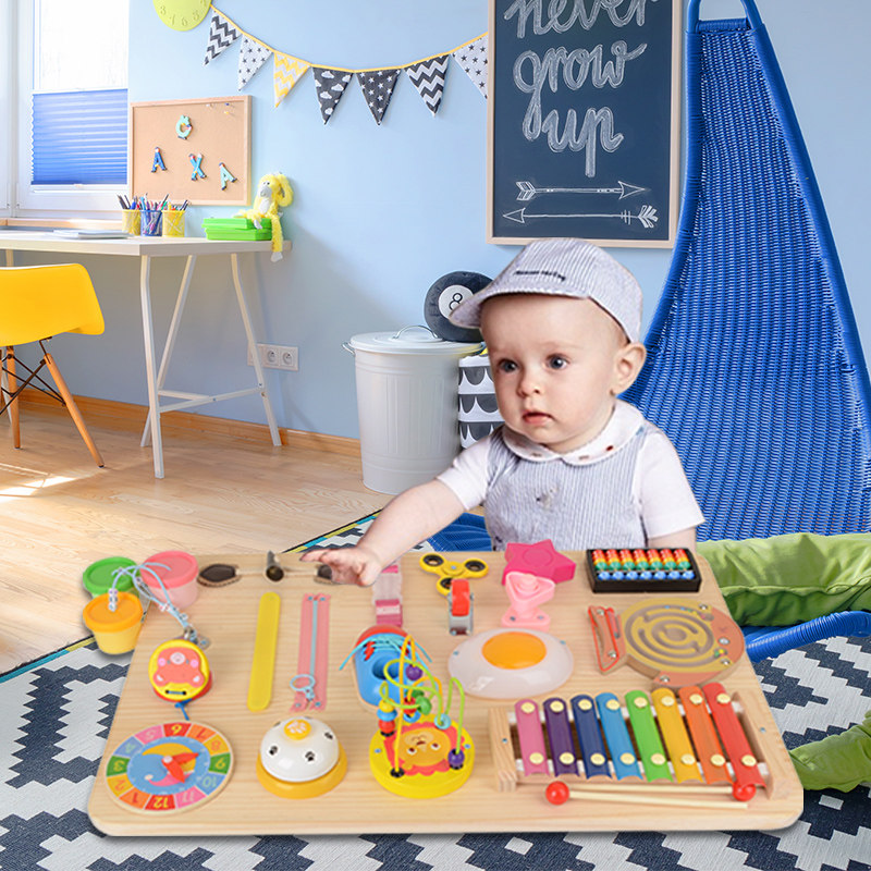 忙碌板diy配件玩具宝宝儿童底板早教蒙氏蒙特梭利1岁