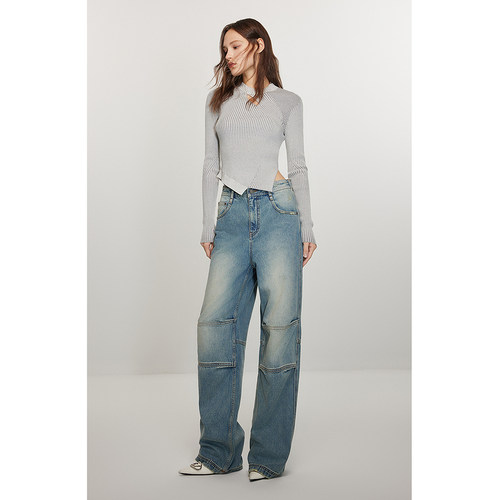 ochirly欧时力 莱赛尔修身毛衣女2024新款早春设计感国风新中式 - 图0