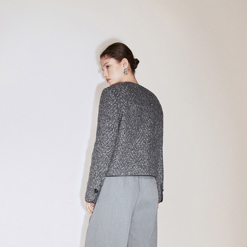 OCHIRLY欧时力 小香风圈圈呢外套女软糯高级感正肩2024秋季新品 - 图1